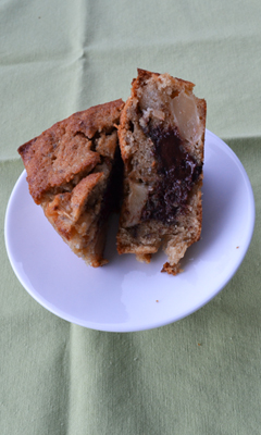 Gâteau aux pommes et au chocolat fondant