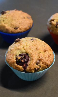 Muffins aux cerises et au chocolat