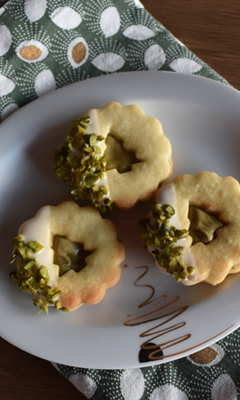 Biscuits miroirs à la crème de pistache