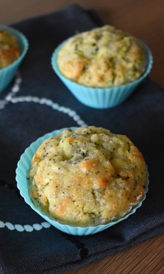 Muffins à la courgette, au citron et au pavot