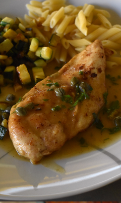 Escalopes de poulet au citron et aux câpres