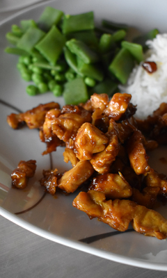 Sauté de poulet au miso et au curry