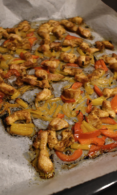 Fajitas au poulet au four