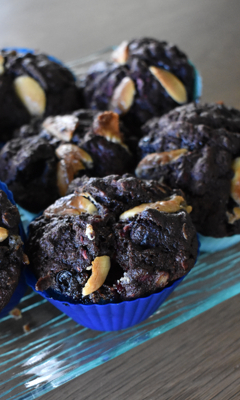Muffins au cacao et aux petits fruits