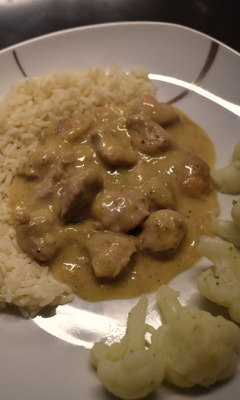 Emincé de poulet au miel et à la moutarde