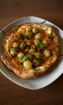 Pizza blanche aux raisins